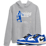 1s Game Royal shirts to match jordans Legends Never Die sneaker match tees Air Jordan 1 Retro Low OG Game Royal match shoes to clothes SNRT Sneaker Tees unisex cotton Heather Grey 1 shirts