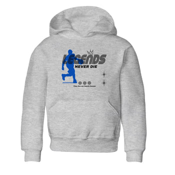 1s Game Royal shirts to match jordans Legends Never Die sneaker match tees Air Jordan 1 Retro Low OG Game Royal match shoes to clothes SNRT Sneaker Tees Youth Baby Heather Grey 2 tee
