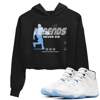 11s Legend Blue shirts to match jordans Legends Never Die sneaker match tees Air Jordan 11 Legend Blue match shoes to clothes SNRT Sneaker Tees unisex cotton Black 1 crop tee
