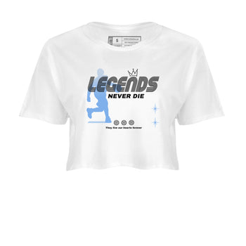 11s Legend Blue shirts to match jordans Legends Never Die sneaker match tees Air Jordan 11 Legend Blue match shoes to clothes SNRT Sneaker Tees unisex cotton White 2 crop tee