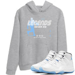 11s Legend Blue shirts to match jordans Legends Never Die sneaker match tees Air Jordan 11 Legend Blue match shoes to clothes SNRT Sneaker Tees unisex cotton Heather Grey 1 shirts