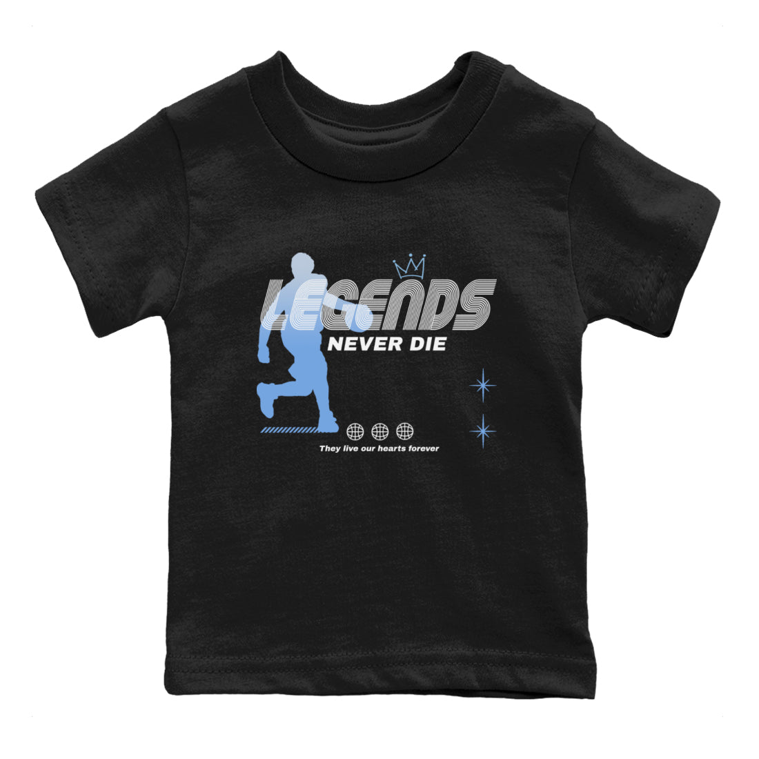11s Legend Blue shirts to match jordans Legends Never Die sneaker match tees Air Jordan 11 Legend Blue match shoes to clothes SNRT Sneaker Tees Youth Baby Black 2 tee