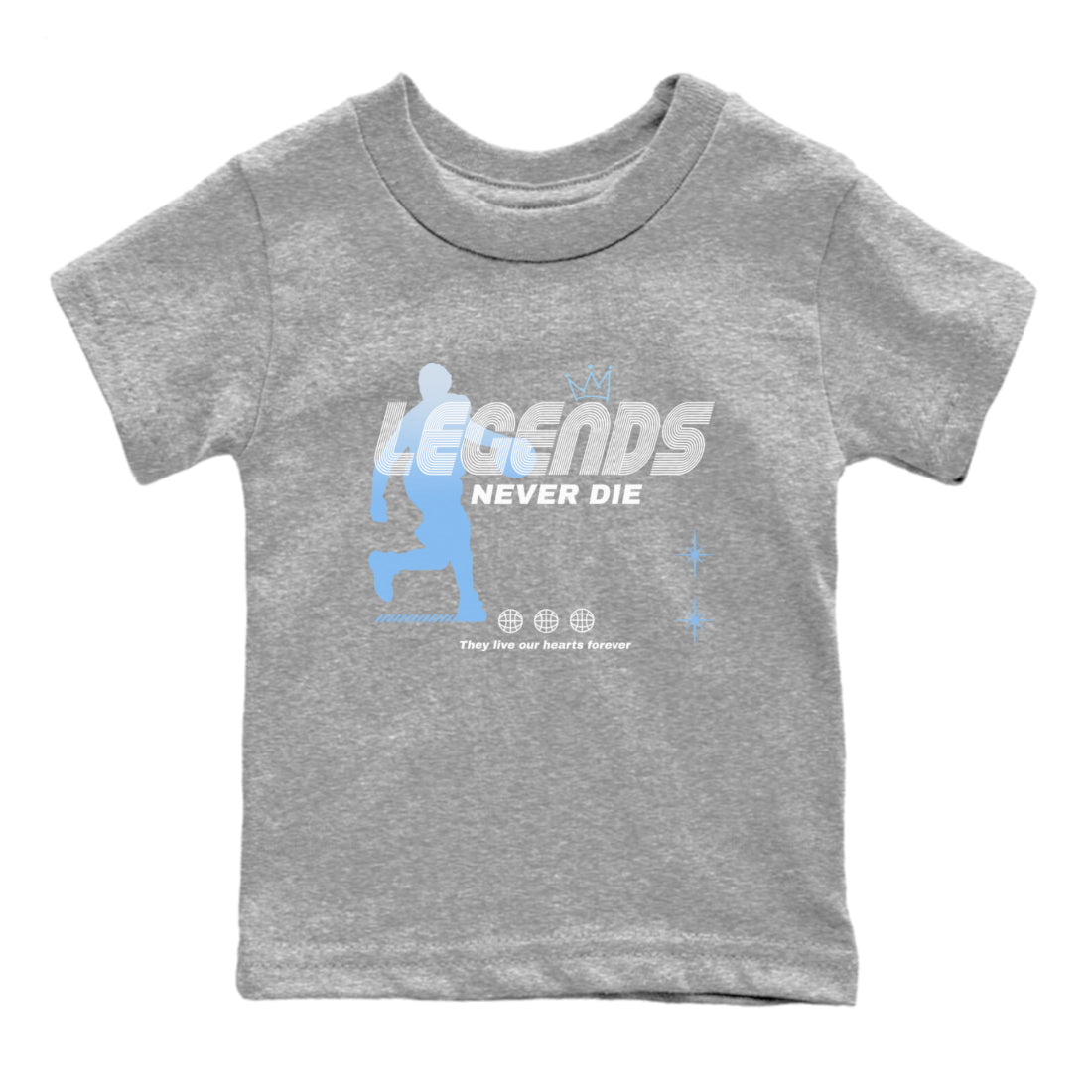 11s Legend Blue shirts to match jordans Legends Never Die sneaker match tees Air Jordan 11 Legend Blue match shoes to clothes SNRT Sneaker Tees Youth Baby Heather Grey 2 tee