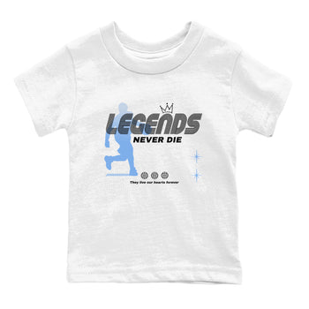 11s Legend Blue shirts to match jordans Legends Never Die sneaker match tees Air Jordan 11 Legend Blue match shoes to clothes SNRT Sneaker Tees Youth Baby White 2 tee