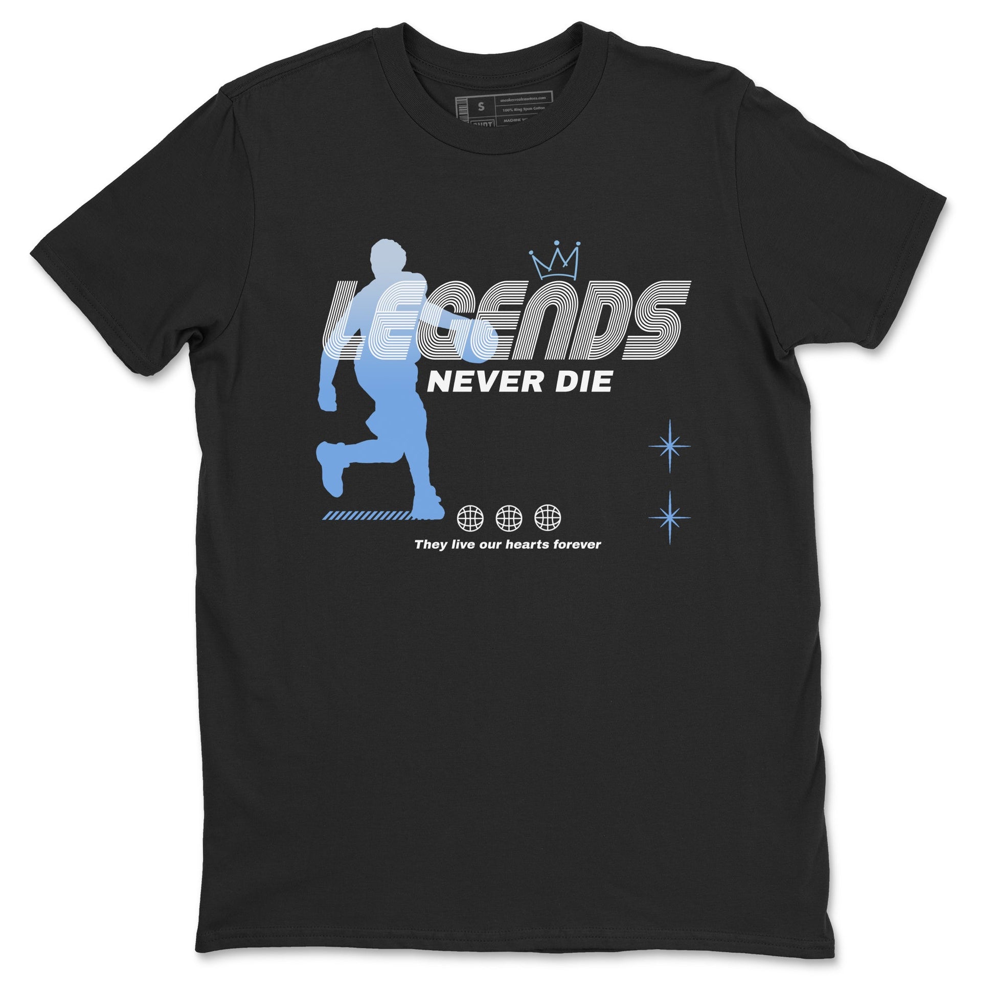 11s Legend Blue shirts to match jordans Legends Never Die sneaker match tees Air Jordan 11 Legend Blue match shoes to clothes SNRT Sneaker Tees unisex cotton Black 2 shirts