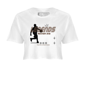 12s Baroque Brown shirts to match jordans Legends Never Die sneaker match tees Air Jordan 12 Baroque Brown match shoes to clothes SNRT Sneaker Tees unisex cotton White 2 crop tee