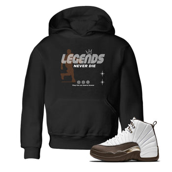 12s Baroque Brown shirts to match jordans Legends Never Die sneaker match tees Air Jordan 12 Baroque Brown match shoes to clothes SNRT Sneaker Tees Youth Baby Black 1 tee