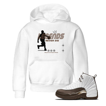 12s Baroque Brown shirts to match jordans Legends Never Die sneaker match tees Air Jordan 12 Baroque Brown match shoes to clothes SNRT Sneaker Tees Youth Baby White 1 tee