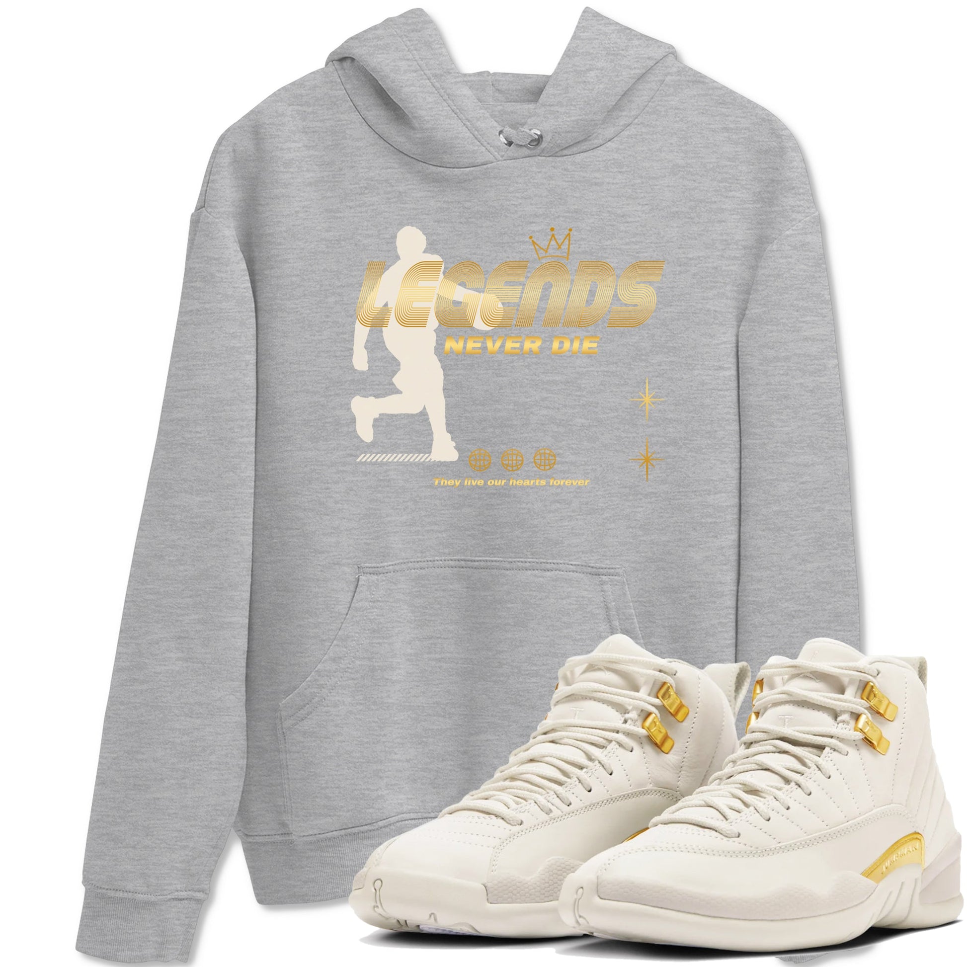 12s Phantom shirts to match jordans Legends Never Die sneaker match tees Air Jordan 12 WMNS Phantom match shoes to clothes SNRT Sneaker Tees unisex cotton Heather Grey 1 shirts