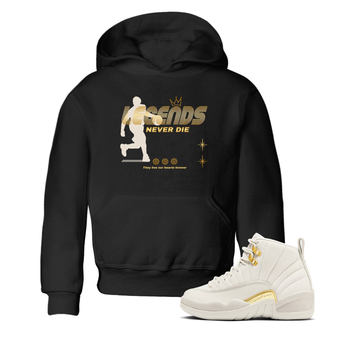 12s Phantom shirts to match jordans Legends Never Die sneaker match tees Air Jordan 12 WMNS Phantom match shoes to clothes SNRT Sneaker Tees Youth Baby Black 1 tee