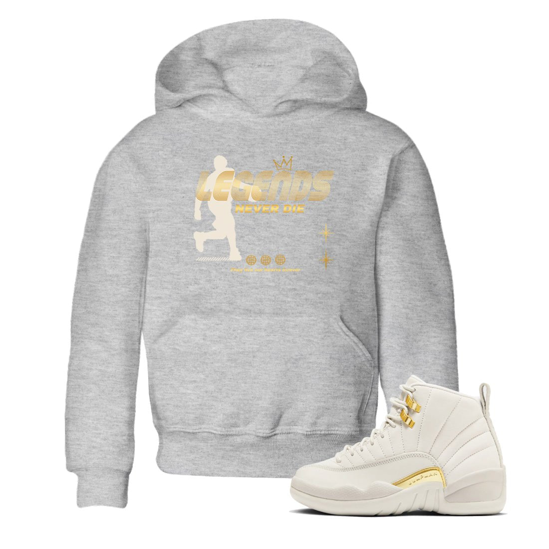 12s Phantom shirts to match jordans Legends Never Die sneaker match tees Air Jordan 12 WMNS Phantom match shoes to clothes SNRT Sneaker Tees Youth Baby Heather Grey 1 tee