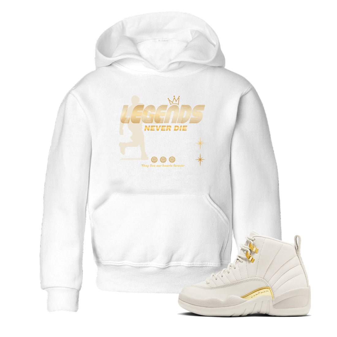 12s Phantom shirts to match jordans Legends Never Die sneaker match tees Air Jordan 12 WMNS Phantom match shoes to clothes SNRT Sneaker Tees Youth Baby White 1 tee