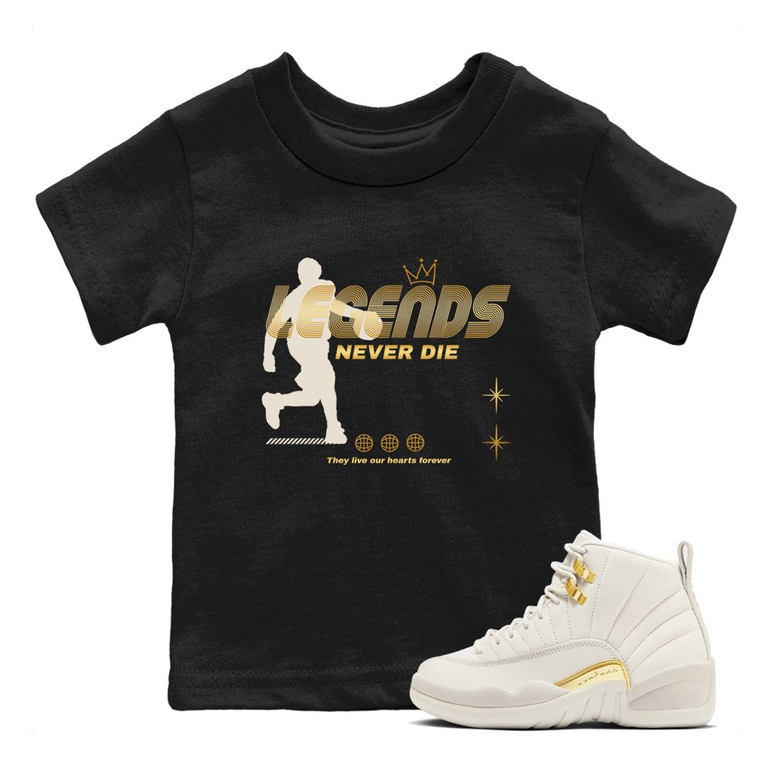 12s Phantom shirts to match jordans Legends Never Die sneaker match tees Air Jordan 12 WMNS Phantom match shoes to clothes SNRT Sneaker Tees Youth Baby Black 1 tee