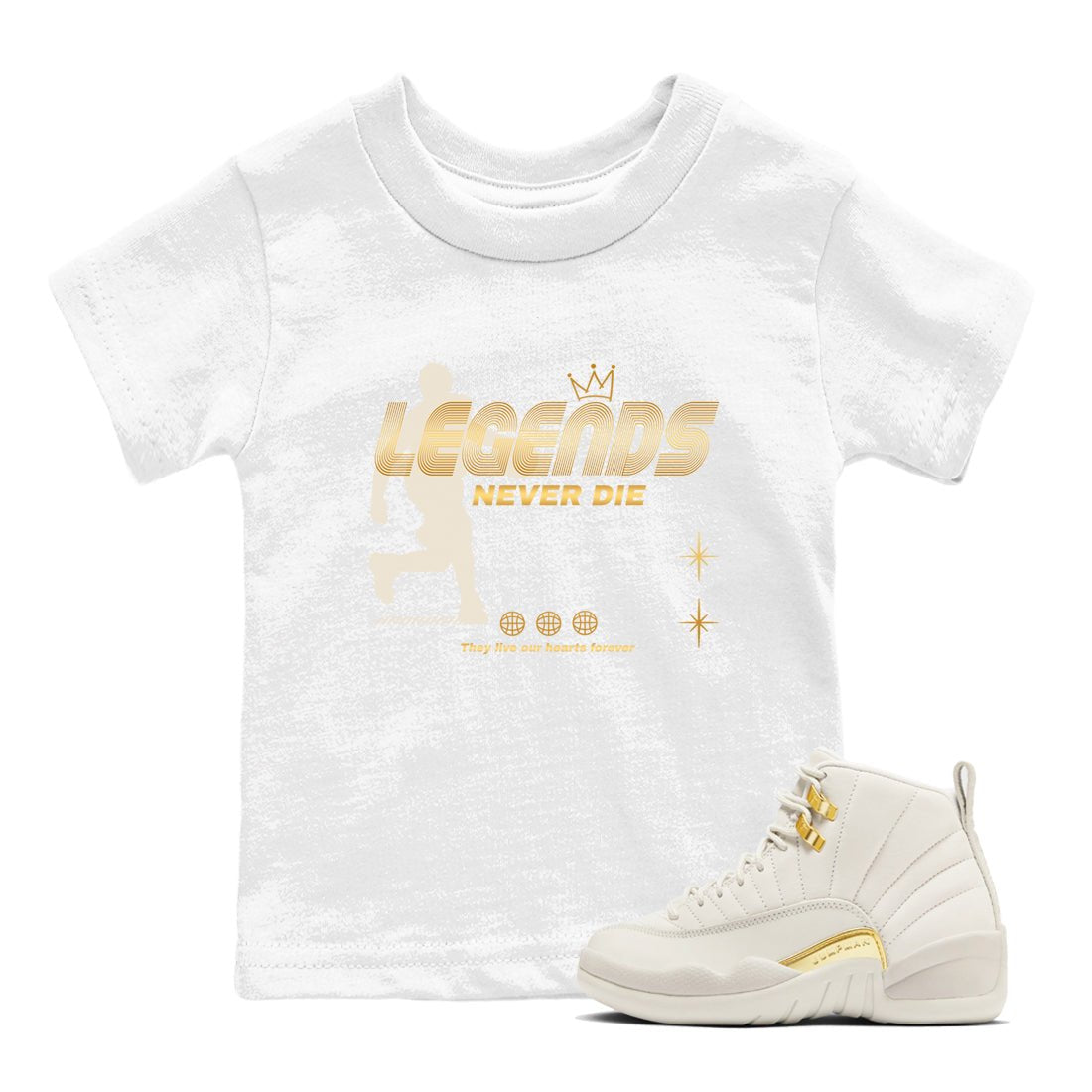 12s Phantom shirts to match jordans Legends Never Die sneaker match tees Air Jordan 12 WMNS Phantom match shoes to clothes SNRT Sneaker Tees Youth Baby White 1 tee