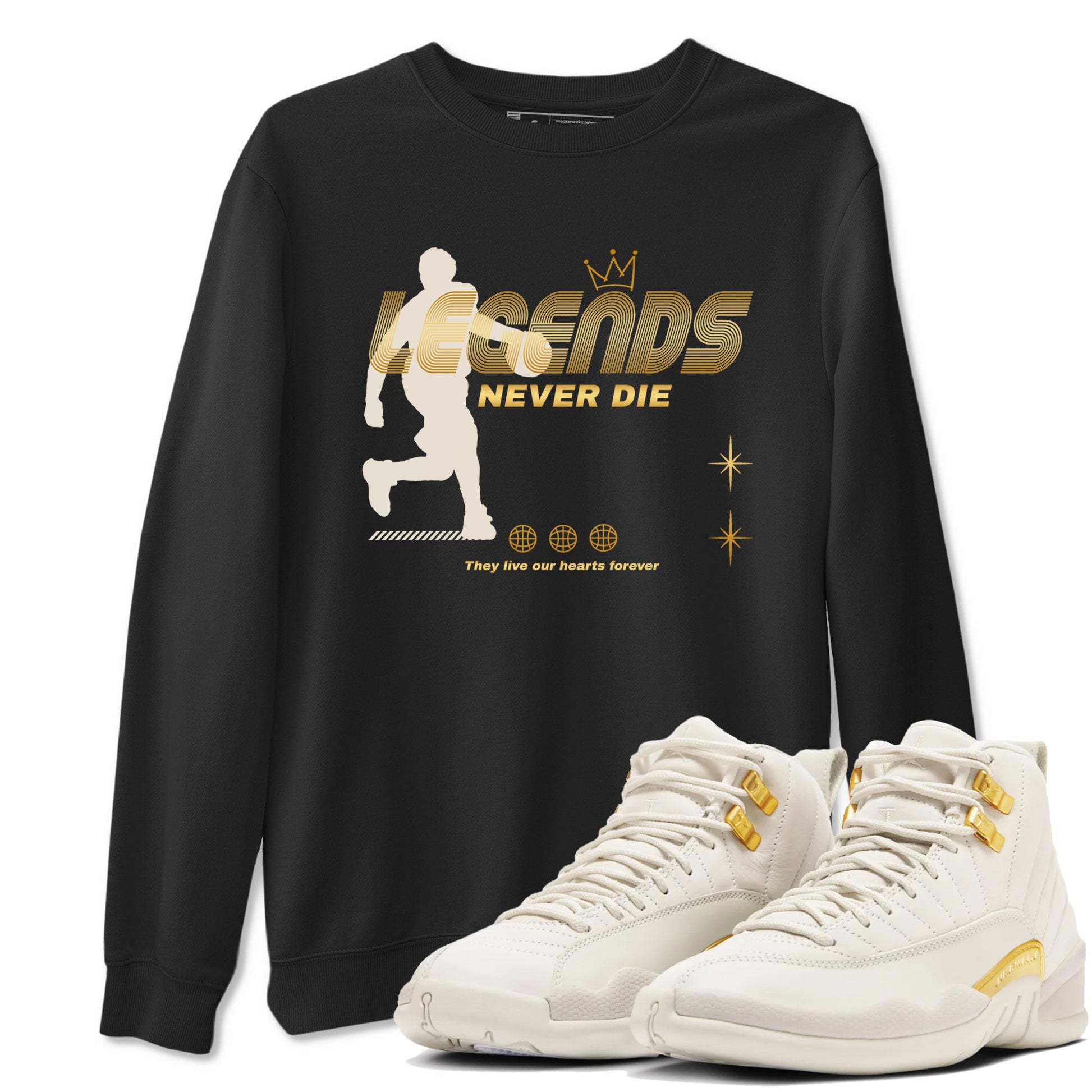 12s Phantom shirts to match jordans Legends Never Die sneaker match tees Air Jordan 12 WMNS Phantom match shoes to clothes SNRT Sneaker Tees unisex cotton Black 1 shirts