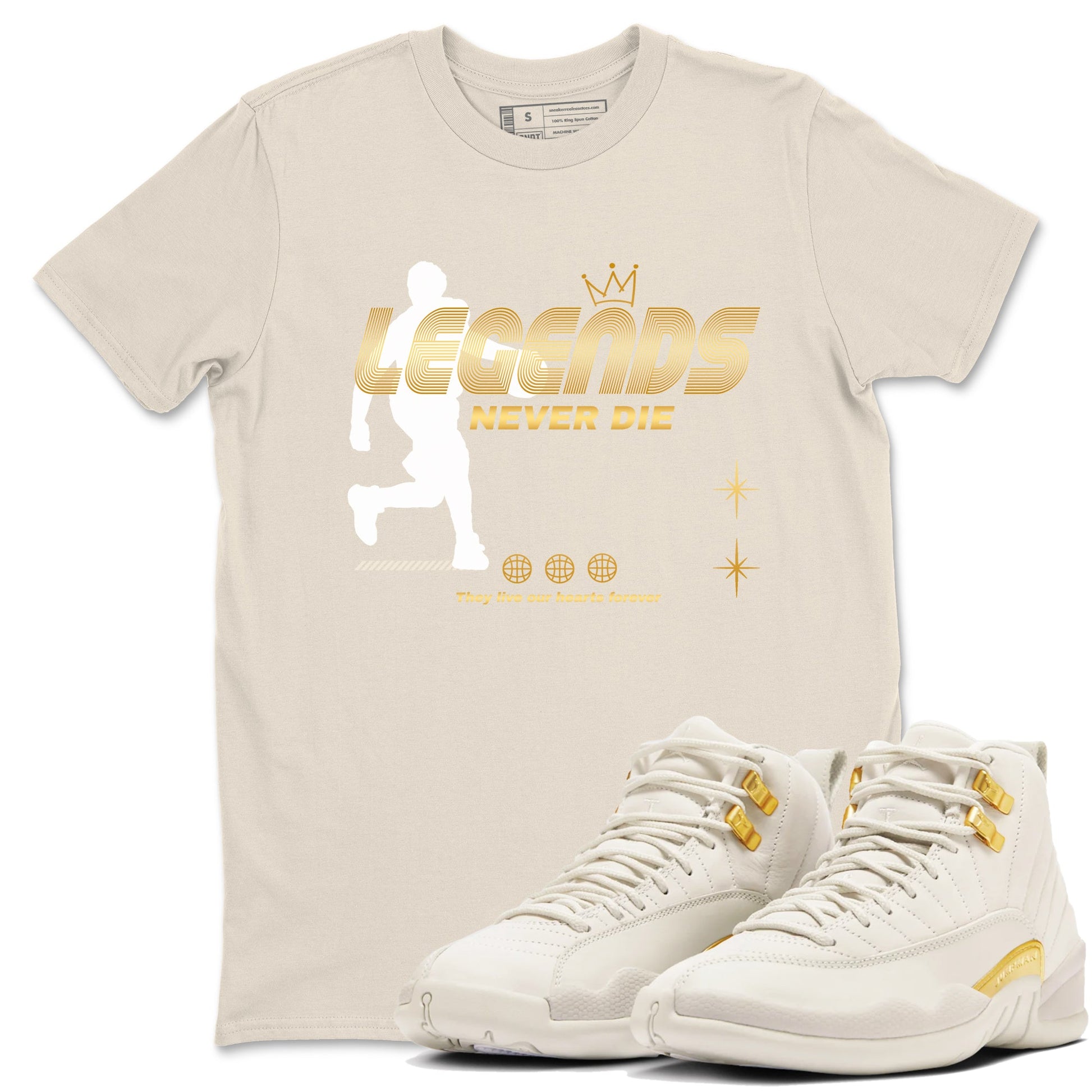 12s Phantom shirts to match jordans Legends Never Die sneaker match tees Air Jordan 12 WMNS Phantom match shoes to clothes SNRT Sneaker Tees unisex cotton Natural 1 shirts