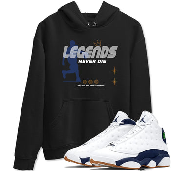 13s Midnight Navy shirts to match jordans Legends Never Die sneaker match tees Air Jordan 13 Midnight Navy match shoes to clothes SNRT Sneaker Tees unisex cotton Black 1 shirts