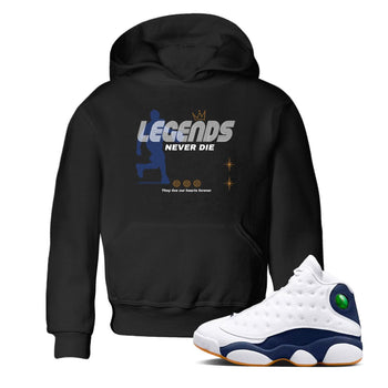 13s Midnight Navy shirts to match jordans Legends Never Die sneaker match tees Air Jordan 13 Midnight Navy match shoes to clothes SNRT Sneaker Tees Youth Baby Black 1 tee