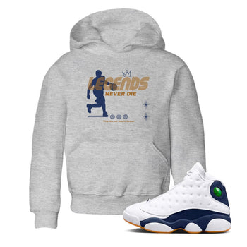 13s Midnight Navy shirts to match jordans Legends Never Die sneaker match tees Air Jordan 13 Midnight Navy match shoes to clothes SNRT Sneaker Tees Youth Baby Heather Grey 1 tee