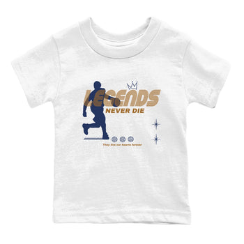 13s Midnight Navy shirts to match jordans Legends Never Die sneaker match tees Air Jordan 13 Midnight Navy match shoes to clothes SNRT Sneaker Tees Youth Baby White 2 tee