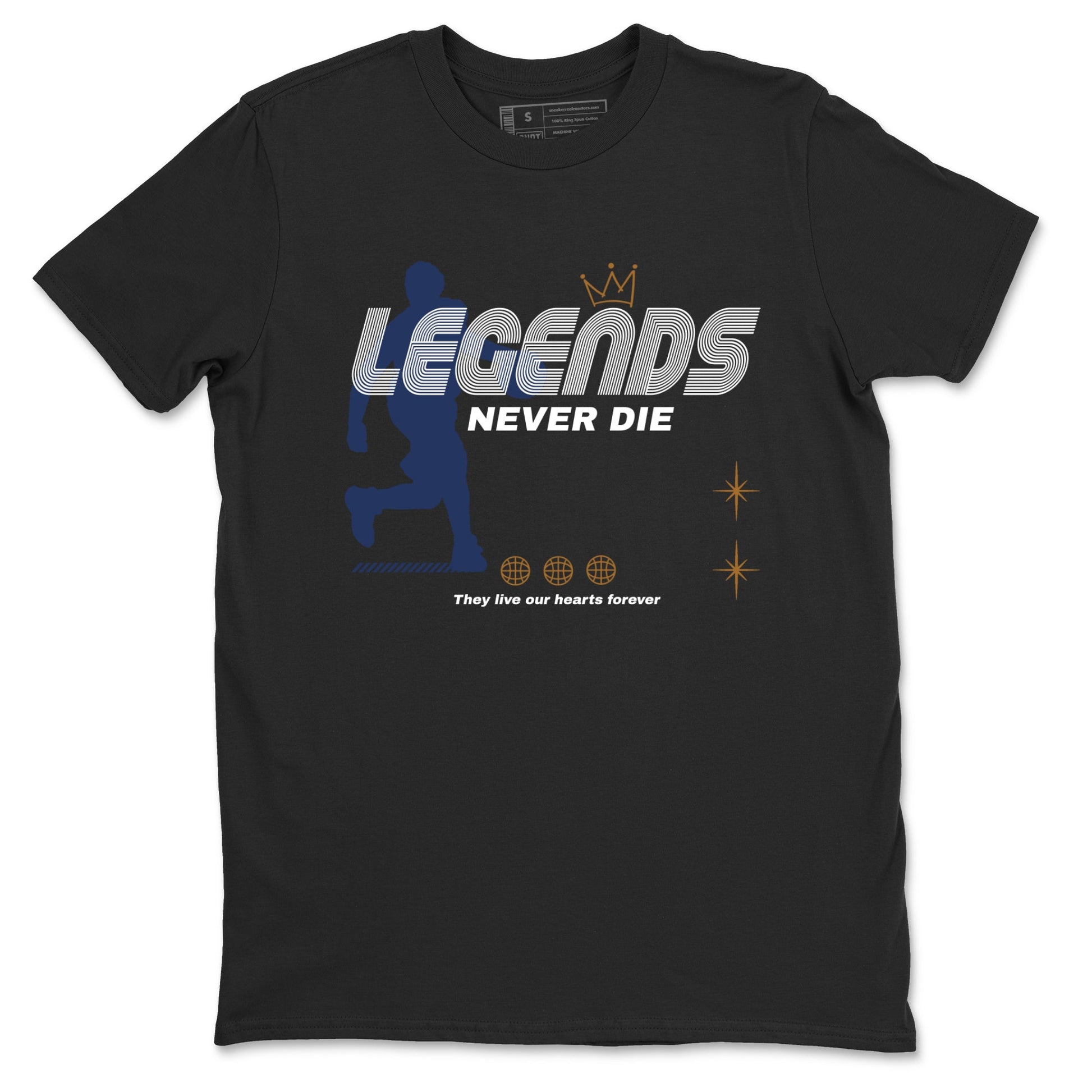 13s Midnight Navy shirts to match jordans Legends Never Die sneaker match tees Air Jordan 13 Midnight Navy match shoes to clothes SNRT Sneaker Tees unisex cotton Black 2 shirts