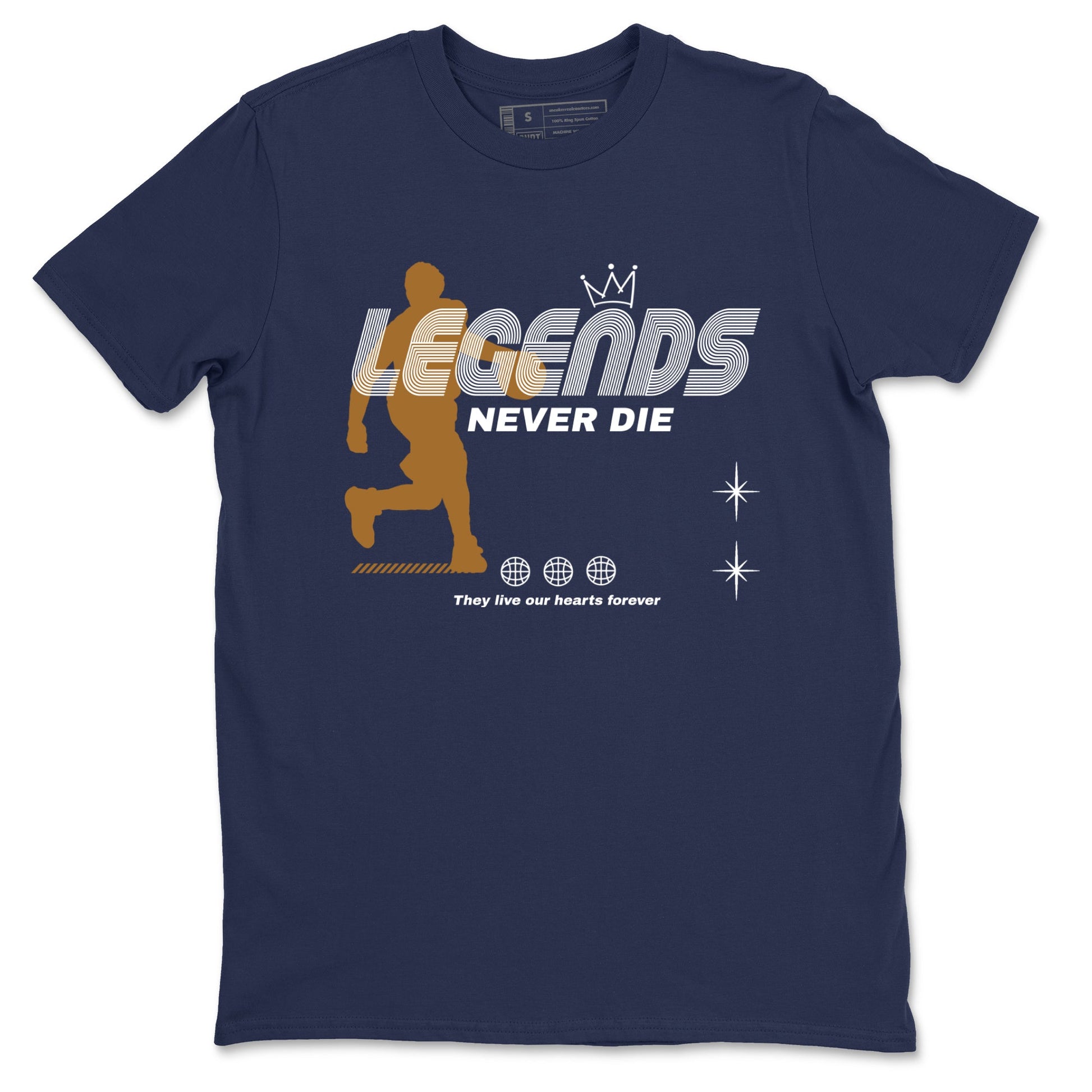 13s Midnight Navy shirts to match jordans Legends Never Die sneaker match tees Air Jordan 13 Midnight Navy match shoes to clothes SNRT Sneaker Tees unisex cotton Navy 2 shirts