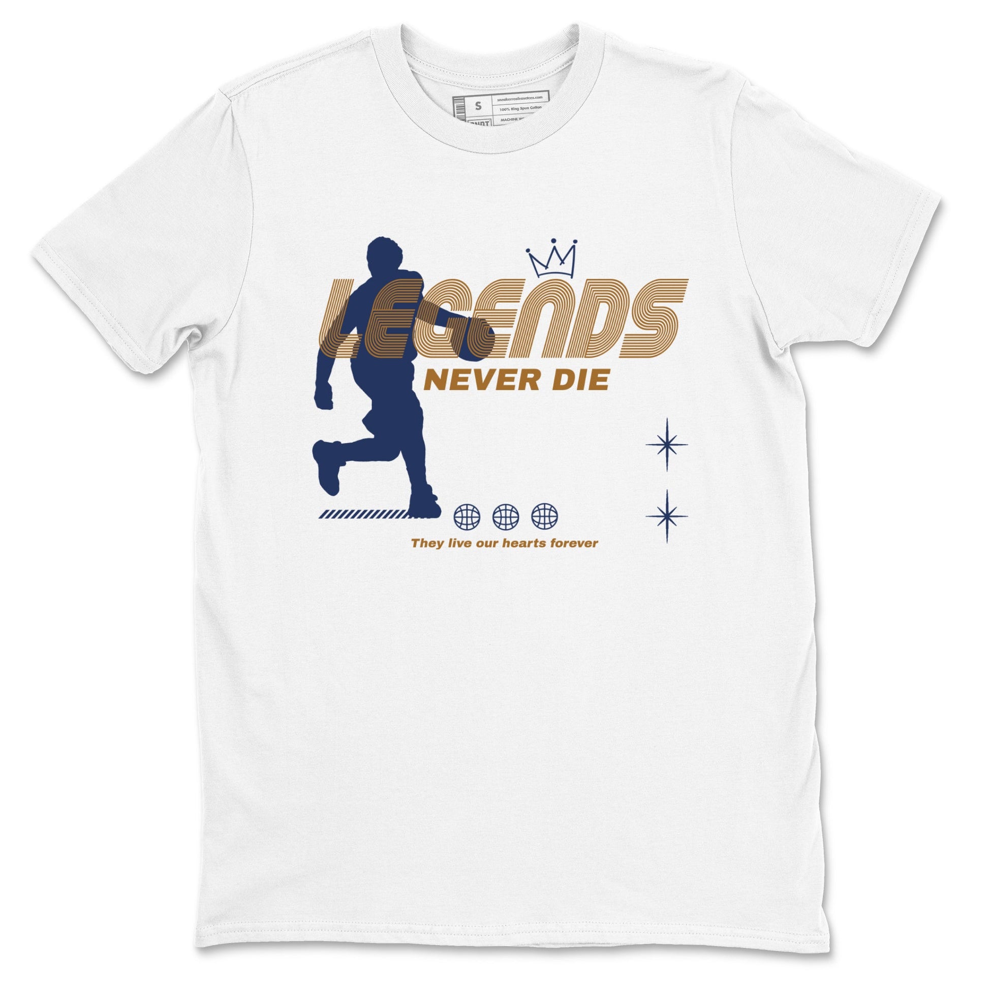 13s Midnight Navy shirts to match jordans Legends Never Die sneaker match tees Air Jordan 13 Midnight Navy match shoes to clothes SNRT Sneaker Tees unisex cotton White 2 shirts