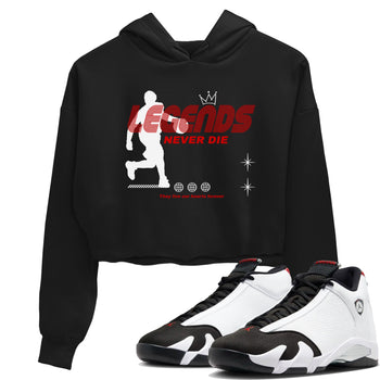 Air Jordan 14 Black Toe t shirts to match sneakers Legends Never Die sneaker match tees 14s Black Toe sneaker match tee SNRT Sneaker Tees unisex cotton Black 1 crop tee