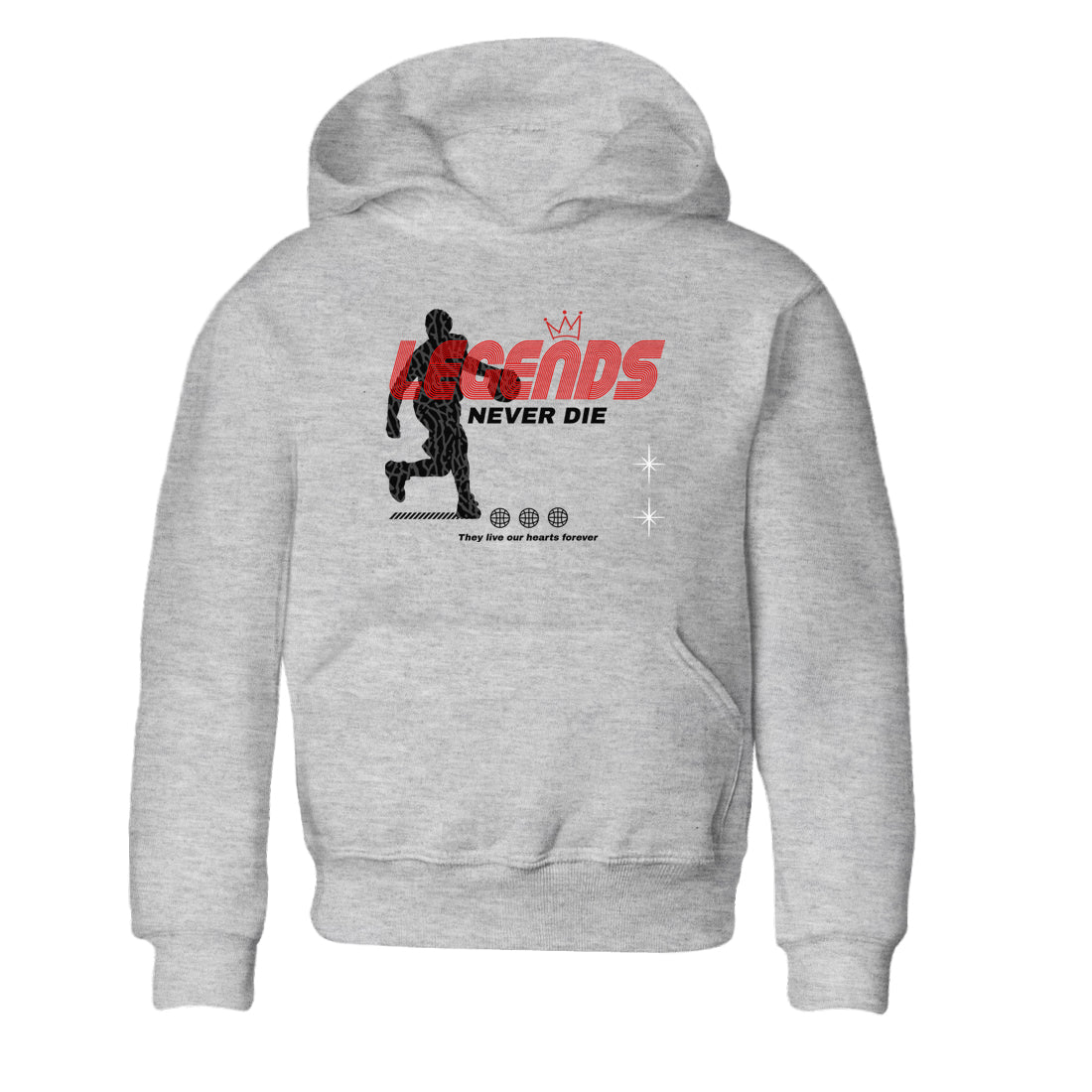 3s Black Cement shirts to match jordans Legends Never Die sneaker match tees Air Jordan 3 Black Cement match shoes to clothes SNRT Sneaker Tees Youth Baby Heather Grey 2 tee