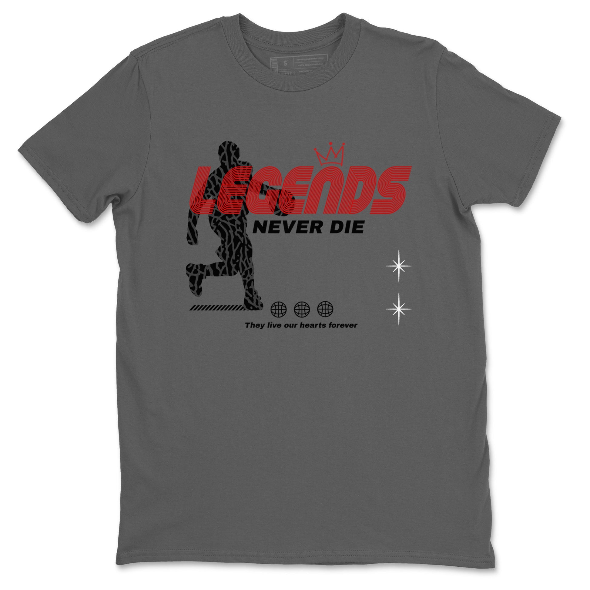 3s Black Cement shirts to match jordans Legends Never Die sneaker match tees Air Jordan 3 Black Cement match shoes to clothes SNRT Sneaker Tees unisex cotton Cool Grey 2 shirts