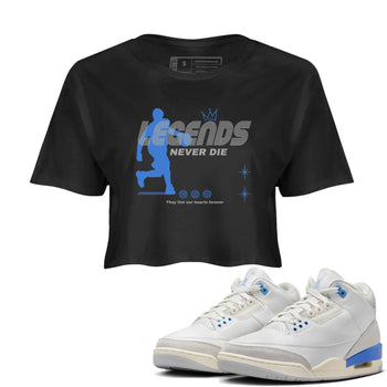 3s Lucky Shorts shirts to match jordans Legends Never Die best t shirts to wear with jordans Air Jordan 3 Lucky Shorts match shoes to clothes SNRT Sneaker Tees unisex cotton Black 1 crop tee