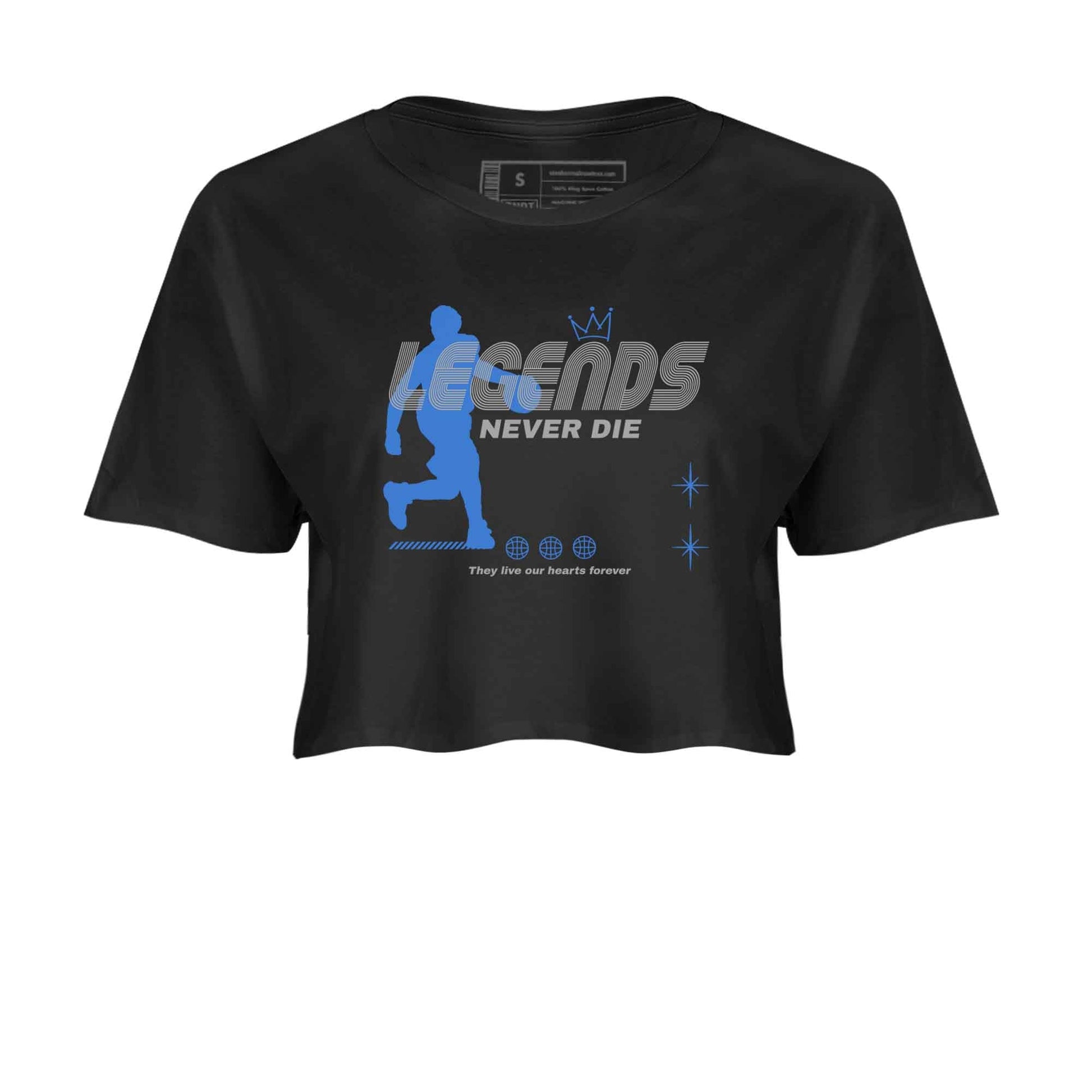 3s Lucky Shorts shirts to match jordans Legends Never Die best t shirts to wear with jordans Air Jordan 3 Lucky Shorts match shoes to clothes SNRT Sneaker Tees unisex cotton Black 2 crop tee