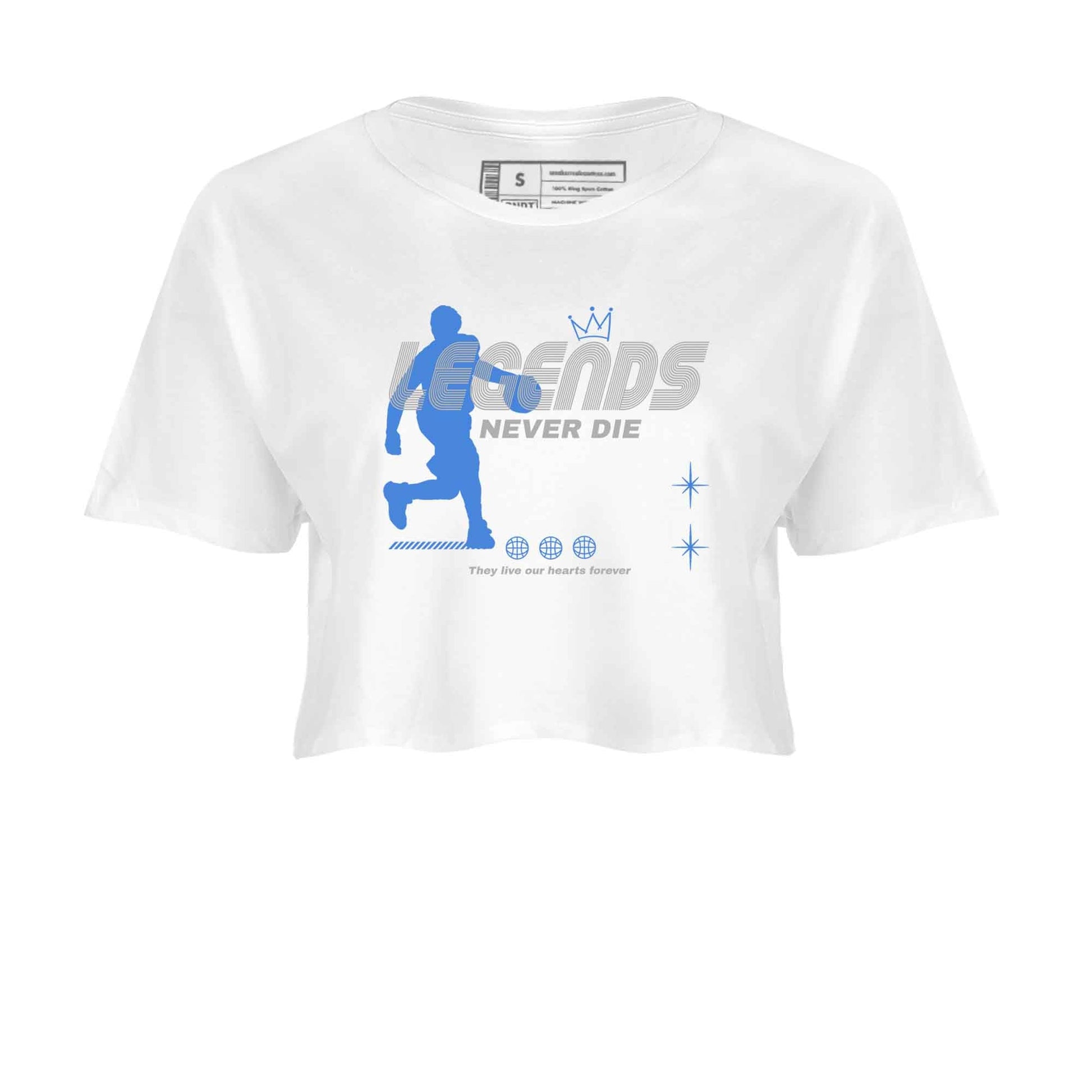3s Lucky Shorts shirts to match jordans Legends Never Die best t shirts to wear with jordans Air Jordan 3 Lucky Shorts match shoes to clothes SNRT Sneaker Tees unisex cotton White 2 crop tee