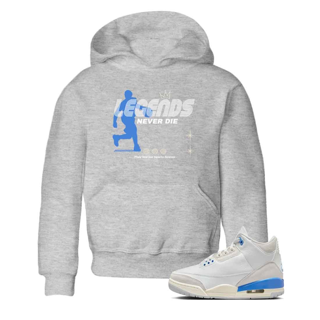 3s Lucky Shorts shirts to match jordans Legends Never Die best t shirts to wear with jordans Air Jordan 3 Lucky Shorts match shoes to clothes SNRT Sneaker Tees Youth Baby Heather Grey 1 tee
