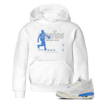 3s Lucky Shorts shirts to match jordans Legends Never Die best t shirts to wear with jordans Air Jordan 3 Lucky Shorts match shoes to clothes SNRT Sneaker Tees Youth Baby White 1 tee