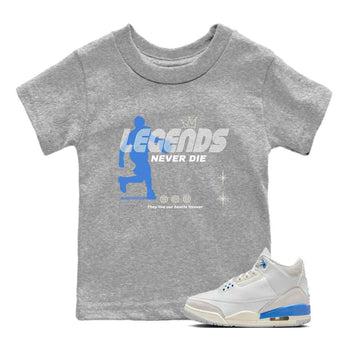 3s Lucky Shorts shirts to match jordans Legends Never Die best t shirts to wear with jordans Air Jordan 3 Lucky Shorts match shoes to clothes SNRT Sneaker Tees Youth Baby Heather Grey 1 tee