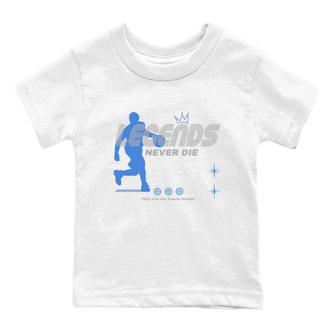 3s Lucky Shorts shirts to match jordans Legends Never Die best t shirts to wear with jordans Air Jordan 3 Lucky Shorts match shoes to clothes SNRT Sneaker Tees Youth Baby White 2 tee