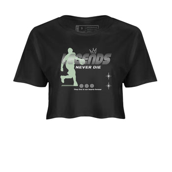 4s seafoam shirts to match jordans Legends Never Die sneaker match tees Air Jordan 4 Abundance match shoes to clothes SNRT Sneaker Tees unisex cotton Black 2 crop tee