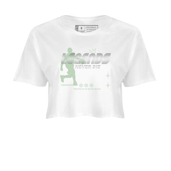 4s seafoam shirts to match jordans Legends Never Die sneaker match tees Air Jordan 4 Abundance match shoes to clothes SNRT Sneaker Tees unisex cotton White 2 crop tee