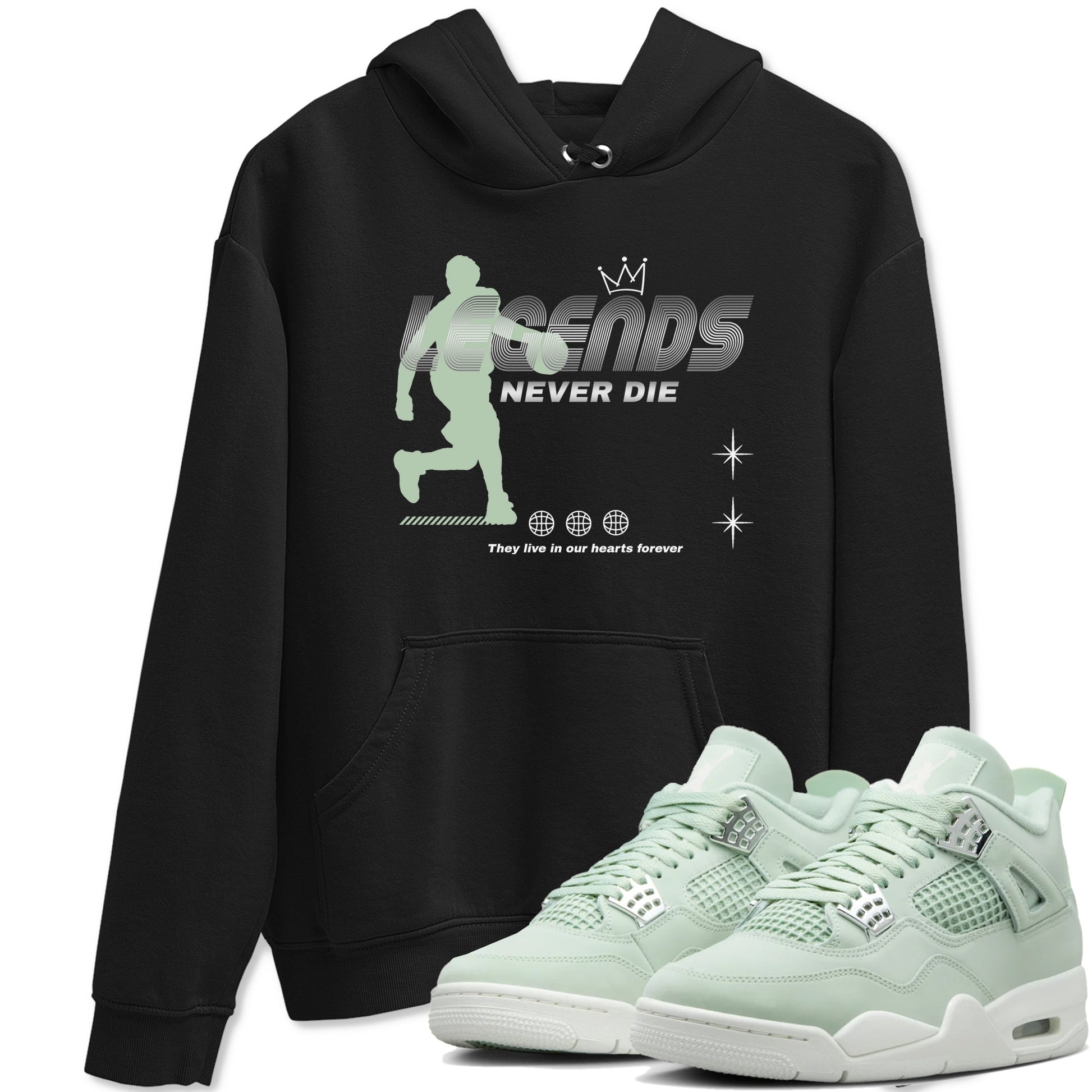 4s seafoam shirts to match jordans Legends Never Die sneaker match tees Air Jordan 4 Abundance match shoes to clothes SNRT Sneaker Tees unisex cotton Black 1 shirts