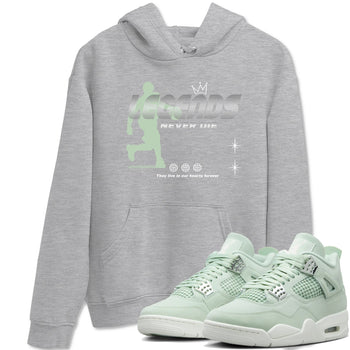 4s seafoam shirts to match jordans Legends Never Die sneaker match tees Air Jordan 4 Abundance match shoes to clothes SNRT Sneaker Tees unisex cotton Heather Grey 1 shirts
