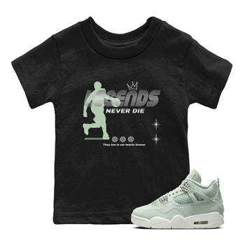 4s seafoam shirts to match jordans Legends Never Die sneaker match tees Air Jordan 4 Abundance match shoes to clothes SNRT Sneaker Tees Youth Baby Black 1 tee