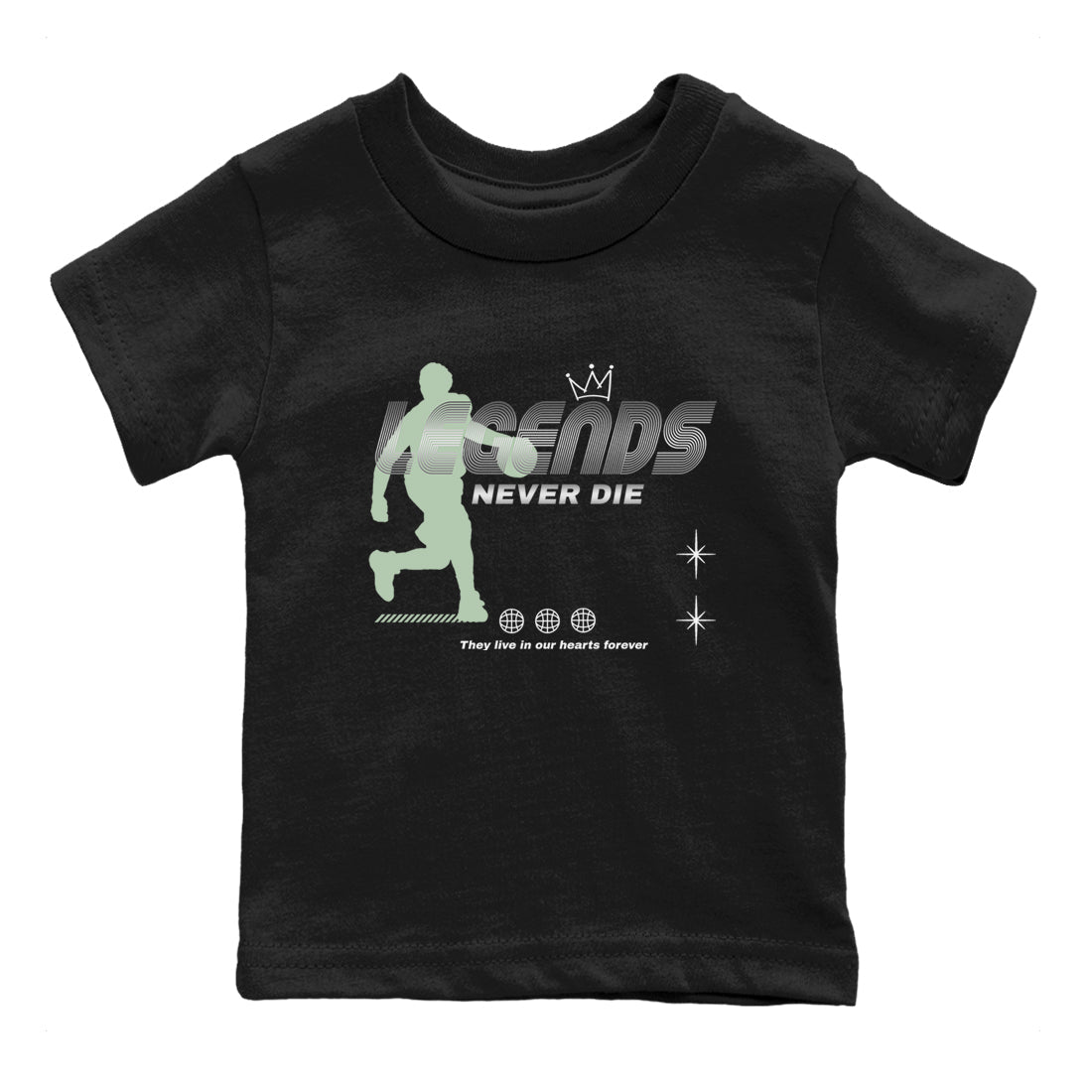 4s seafoam shirts to match jordans Legends Never Die sneaker match tees Air Jordan 4 Abundance match shoes to clothes SNRT Sneaker Tees Youth Baby Black 2 tee