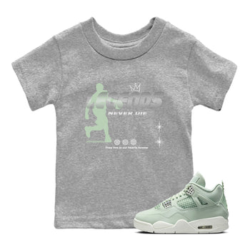 4s seafoam shirts to match jordans Legends Never Die sneaker match tees Air Jordan 4 Abundance match shoes to clothes SNRT Sneaker Tees Youth Baby Heather Grey 1 tee