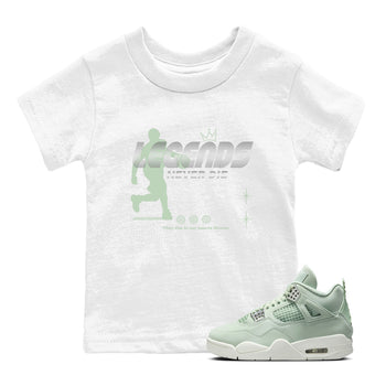 4s seafoam shirts to match jordans Legends Never Die sneaker match tees Air Jordan 4 Abundance match shoes to clothes SNRT Sneaker Tees Youth Baby White 1 tee