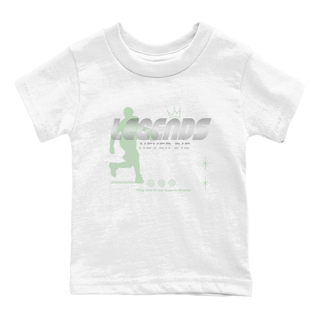 4s seafoam shirts to match jordans Legends Never Die sneaker match tees Air Jordan 4 Abundance match shoes to clothes SNRT Sneaker Tees Youth Baby White 2 tee