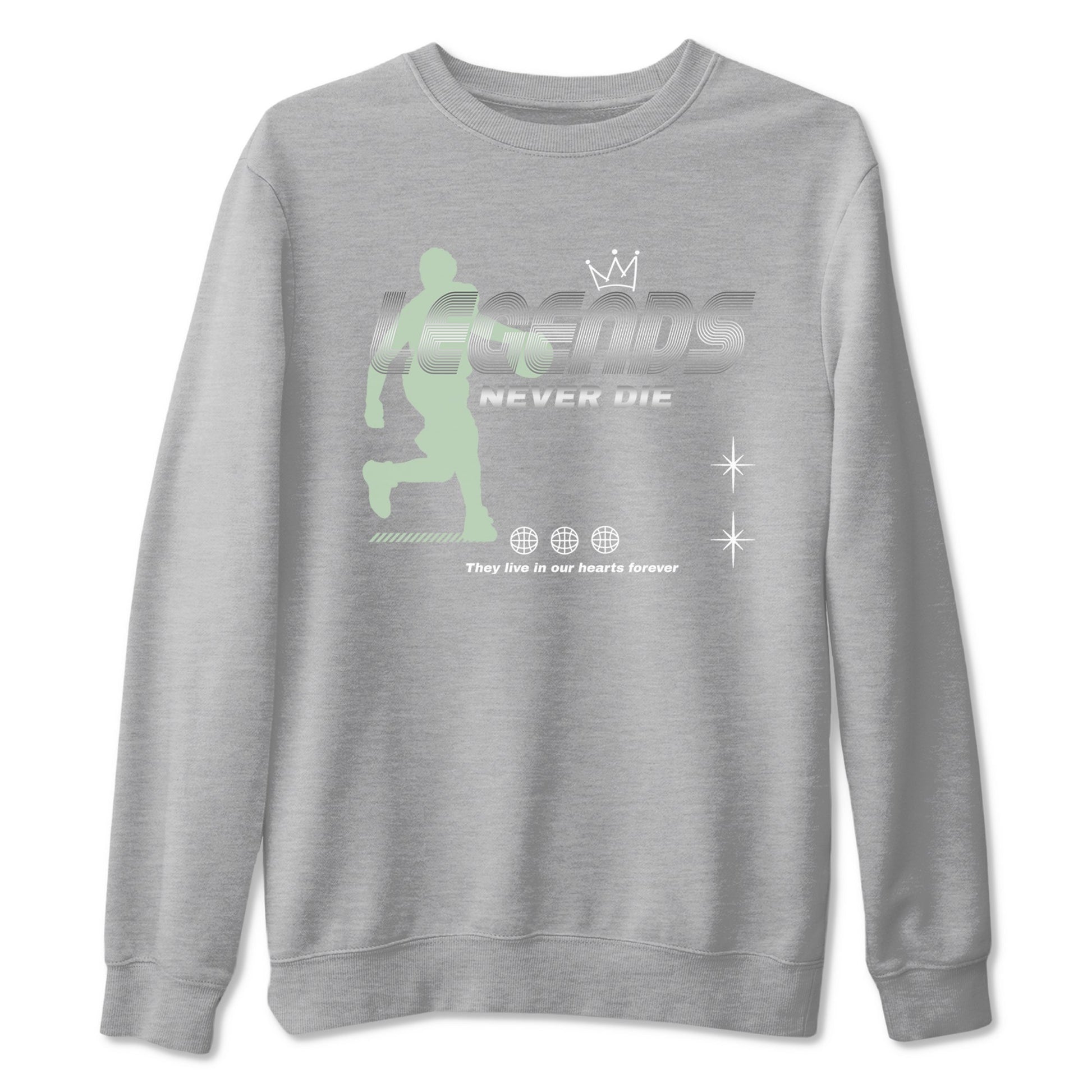 4s seafoam shirts to match jordans Legends Never Die sneaker match tees Air Jordan 4 Abundance match shoes to clothes SNRT Sneaker Tees unisex cotton Heather Grey 2 shirts