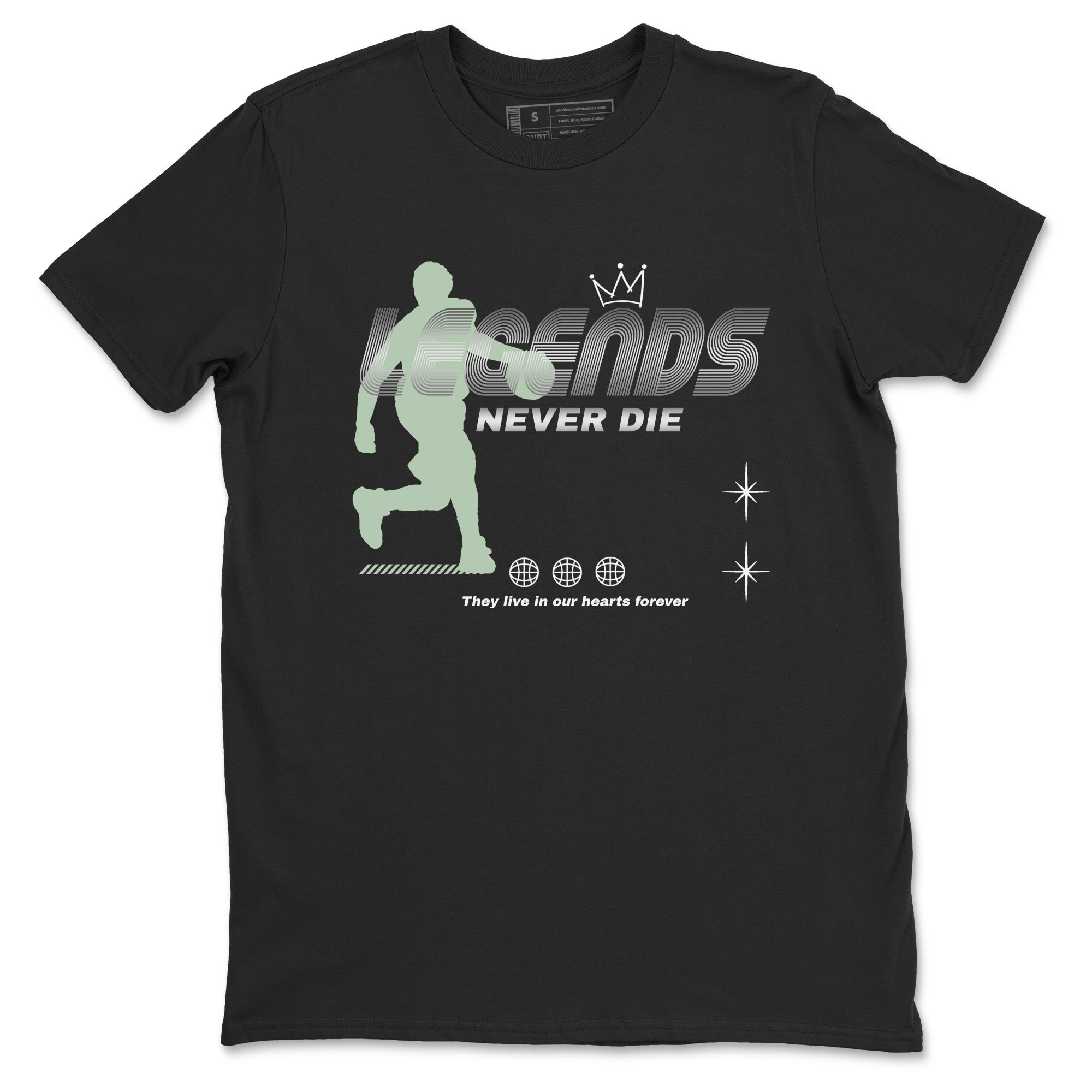 4s seafoam shirts to match jordans Legends Never Die sneaker match tees Air Jordan 4 Abundance match shoes to clothes SNRT Sneaker Tees unisex cotton Black 2 shirts