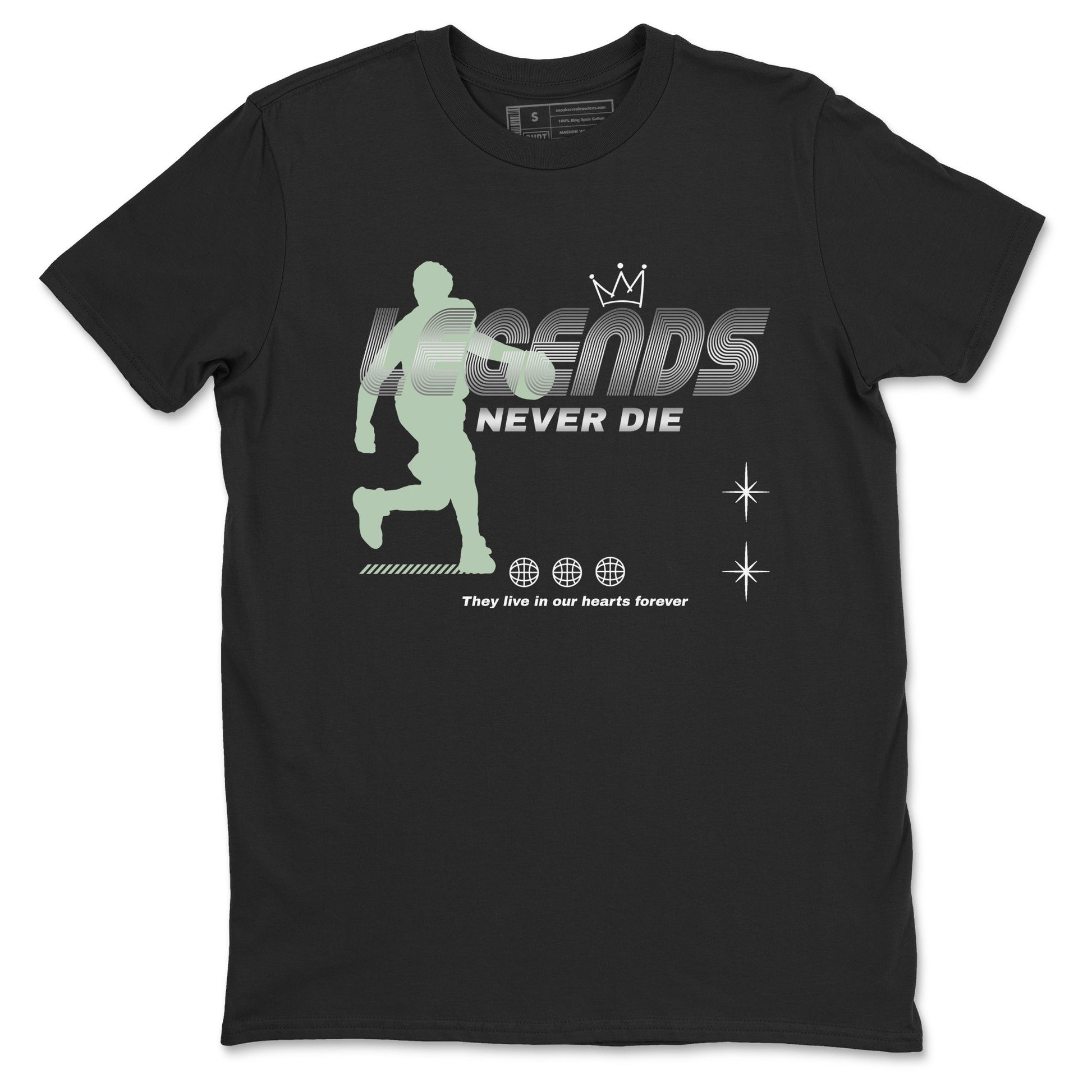 4s seafoam shirts to match jordans Legends Never Die sneaker match tees Air Jordan 4 Abundance match shoes to clothes SNRT Sneaker Tees unisex cotton Black 2 shirts
