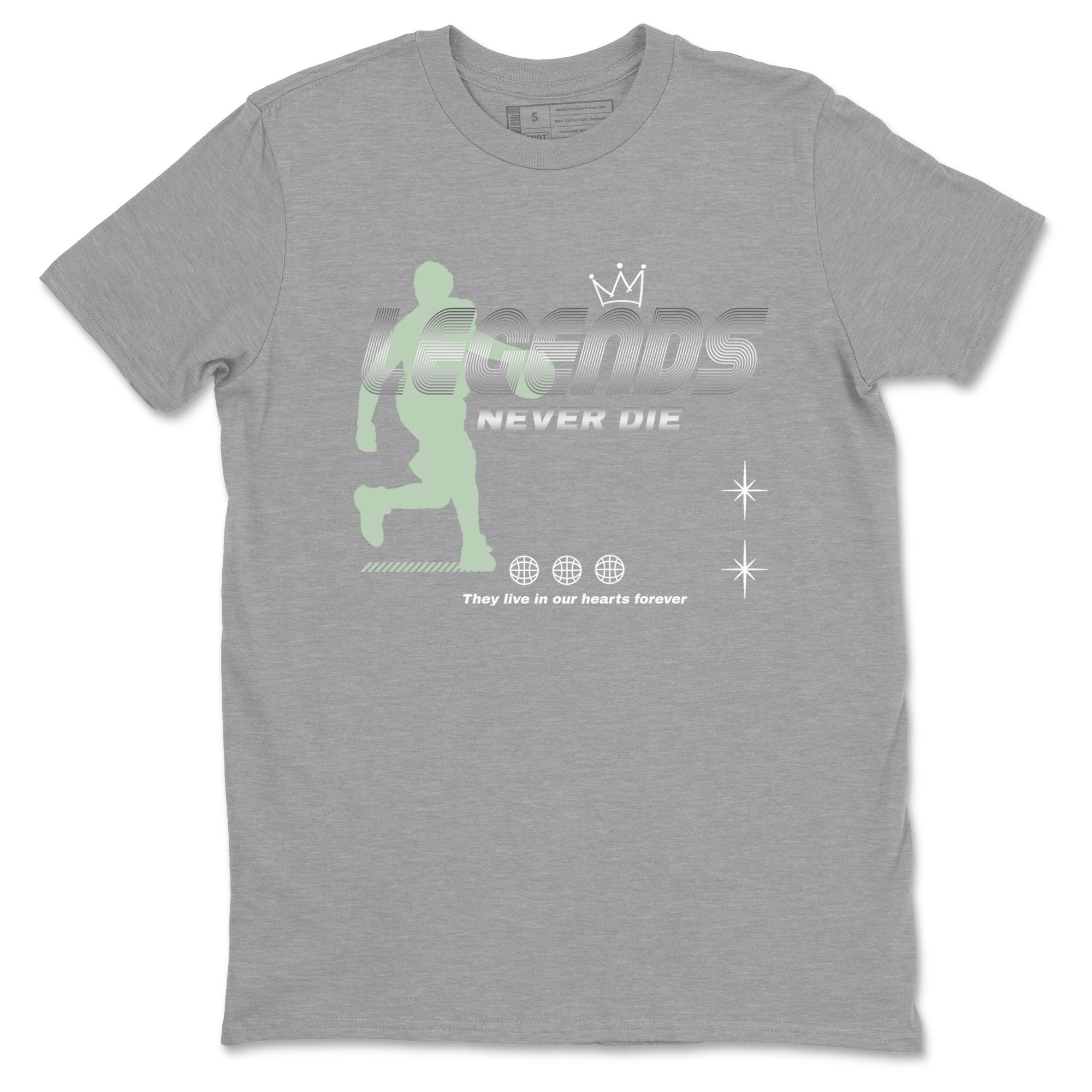 4s seafoam shirts to match jordans Legends Never Die sneaker match tees Air Jordan 4 Abundance match shoes to clothes SNRT Sneaker Tees unisex cotton Heather Grey 2 shirts